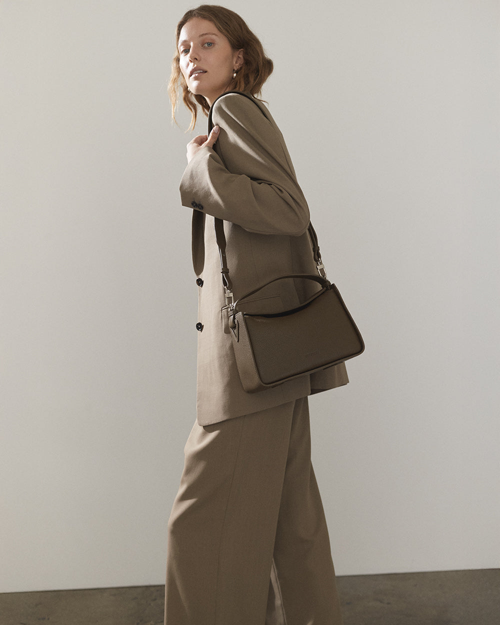 Clementine Bag: Khaki Green Pebbled Leather