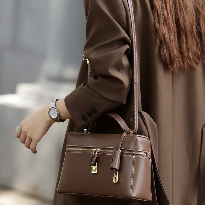 Women's Genuine Leather Crossbody Bucket Bag
