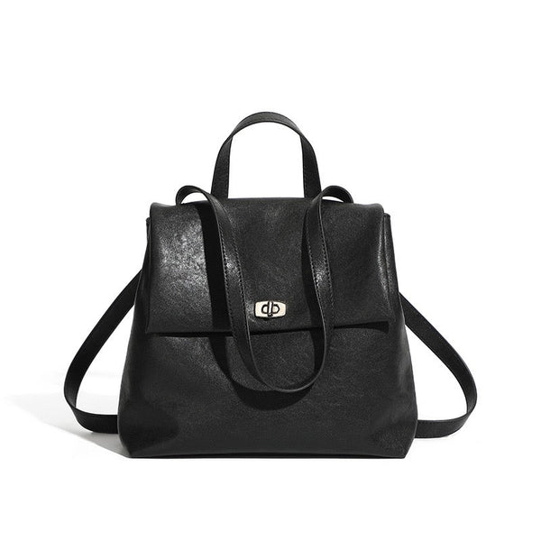 Women's Genuine Leather Large Capacity Fashion Versatile Backpack