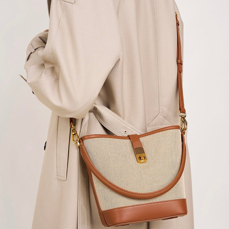 Niche Commuter Color Block Woven Shoulder Bag