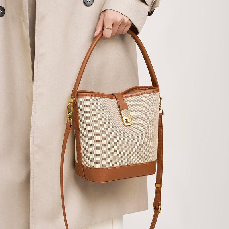 Niche Commuter Color Block Woven Shoulder Bag