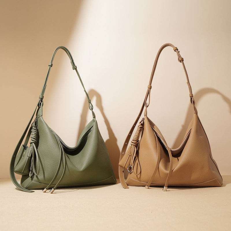 Women's Genuine Leather Minimalist Tote Dumpling Bag Shop Handbag