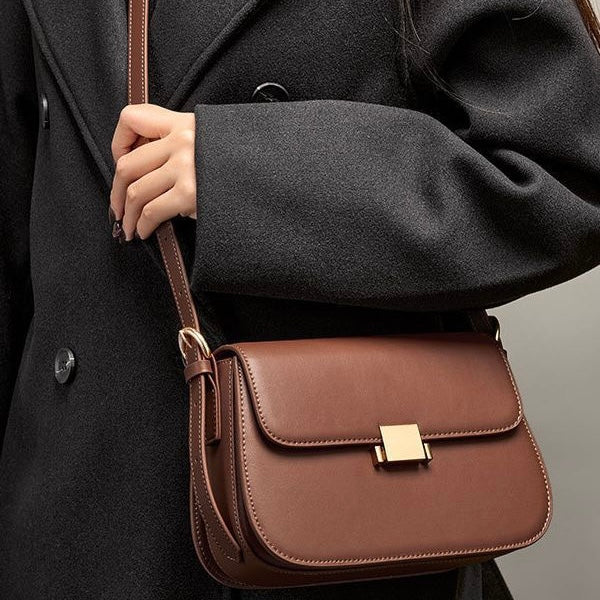 Luxury Minimalist Women's Genuine Leather Shoulder Crossbody Bag