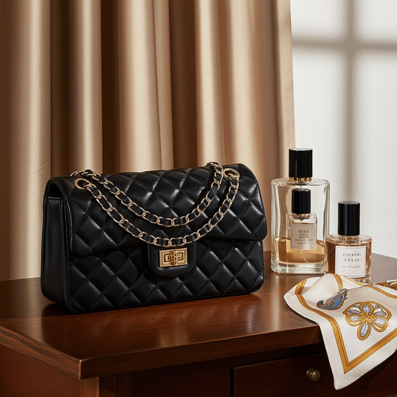 Inspired Quilted Women's Genuine Leather Shoulder Crossbody Bag